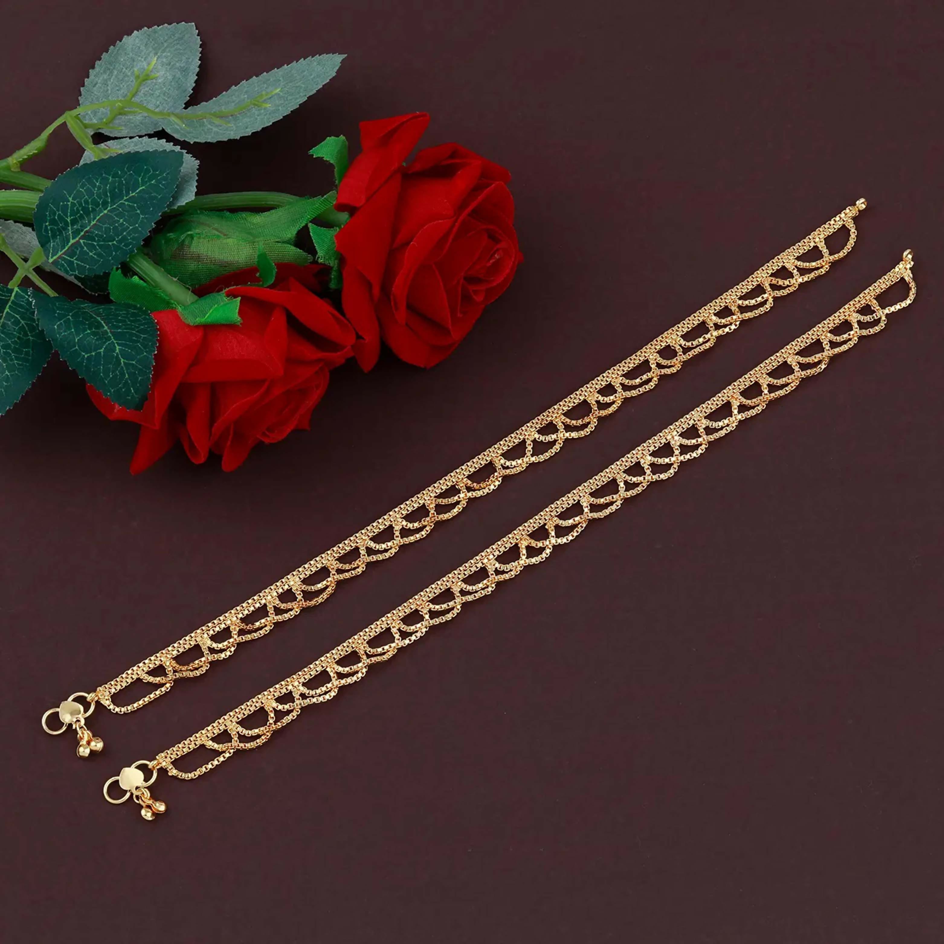 Joban Fashion Golden Copper Anklet For Girl
