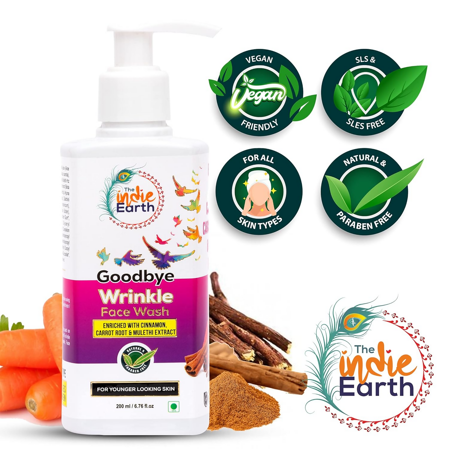 The Indie Earth Goodbye Wrinkle (Anti-Ageing) Facewash - Distacart