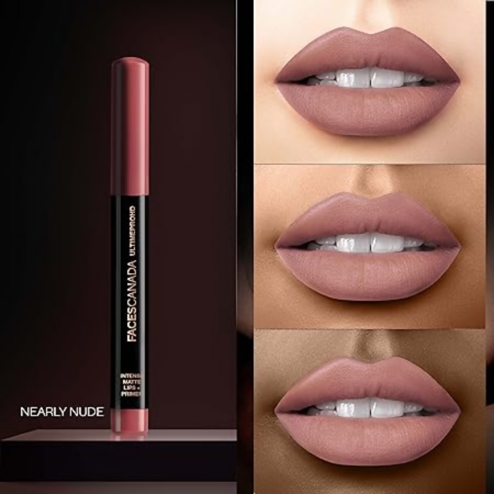 Faces Canada Ultime Pro HD Intense Matte Lipstick + Primer - Nearly Nude (Nude)