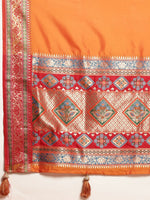 Thumbnail for Astita Silk Blend Ornage Saree