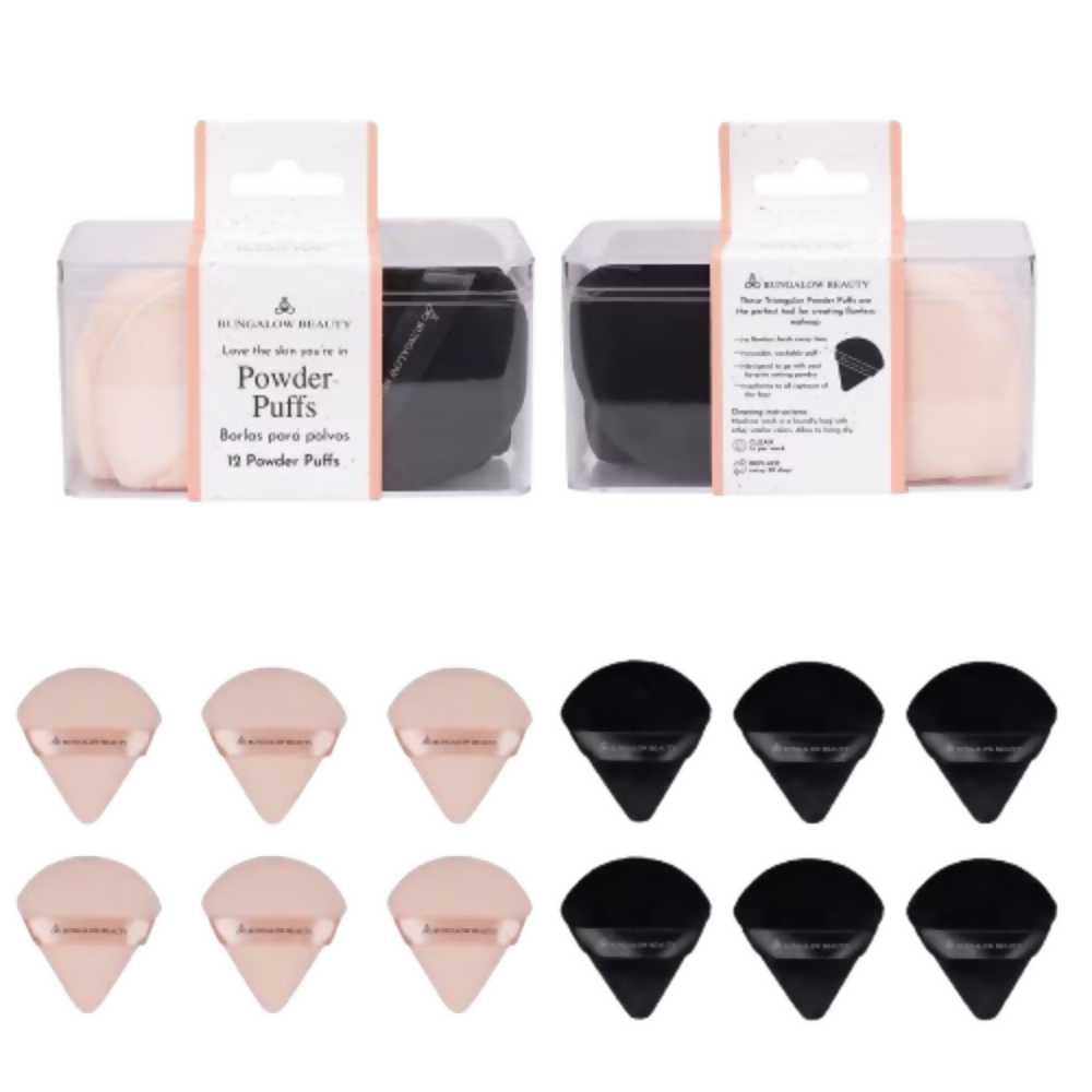 BUNGALOW BEAUTY Triangle Powder Puff Set - Pack of 12 - Dista