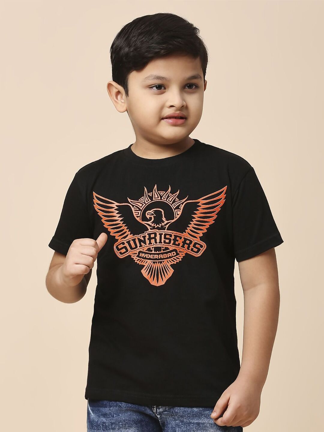 Fancode Kids Typography Printed Round Neck Sunrisers Hyderabad IPL T-Shirt - Distacart