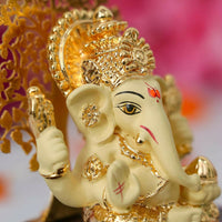 Thumbnail for House Of Wemy Gold Plated Lord Kalpavrikshya Tree Ganesha Idol - Distacart