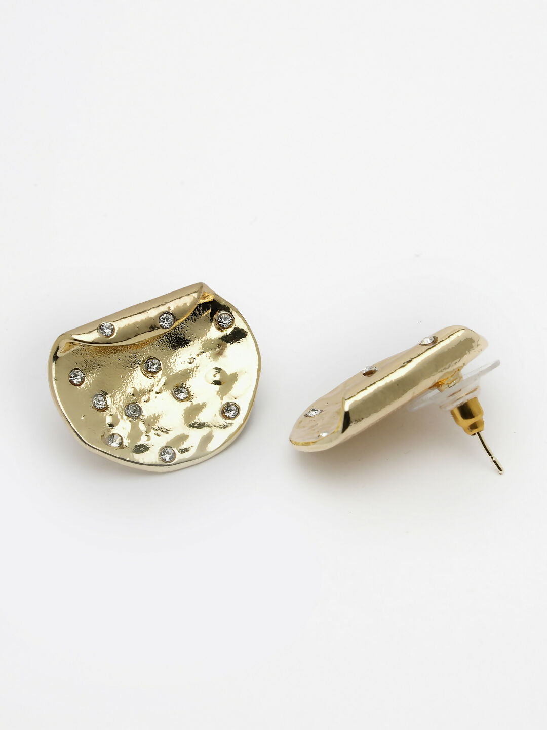 NVR Women's Set of 2 Gold & Silver Brass-Plated Artificial Stones Studded Studs Earring - Distacart