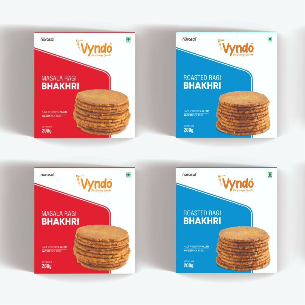 Vyndo Ragi Bhakhri Combo (Roasted Ragi Bhakhri + Masala Ragi Bhakhri) - Distacart