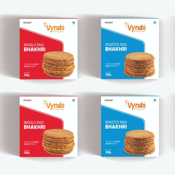 Vyndo Ragi Bhakhri Combo (Roasted Ragi Bhakhri + Masala Ragi Bhakhri) - Distacart