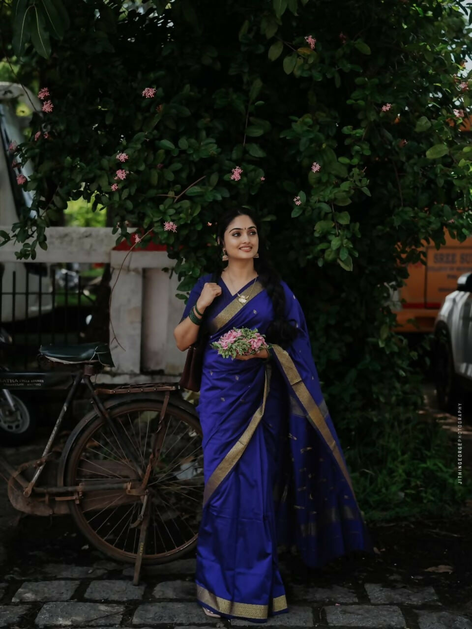 Preksha Creation Blue Designer Cotton Soft Silk Women Saree