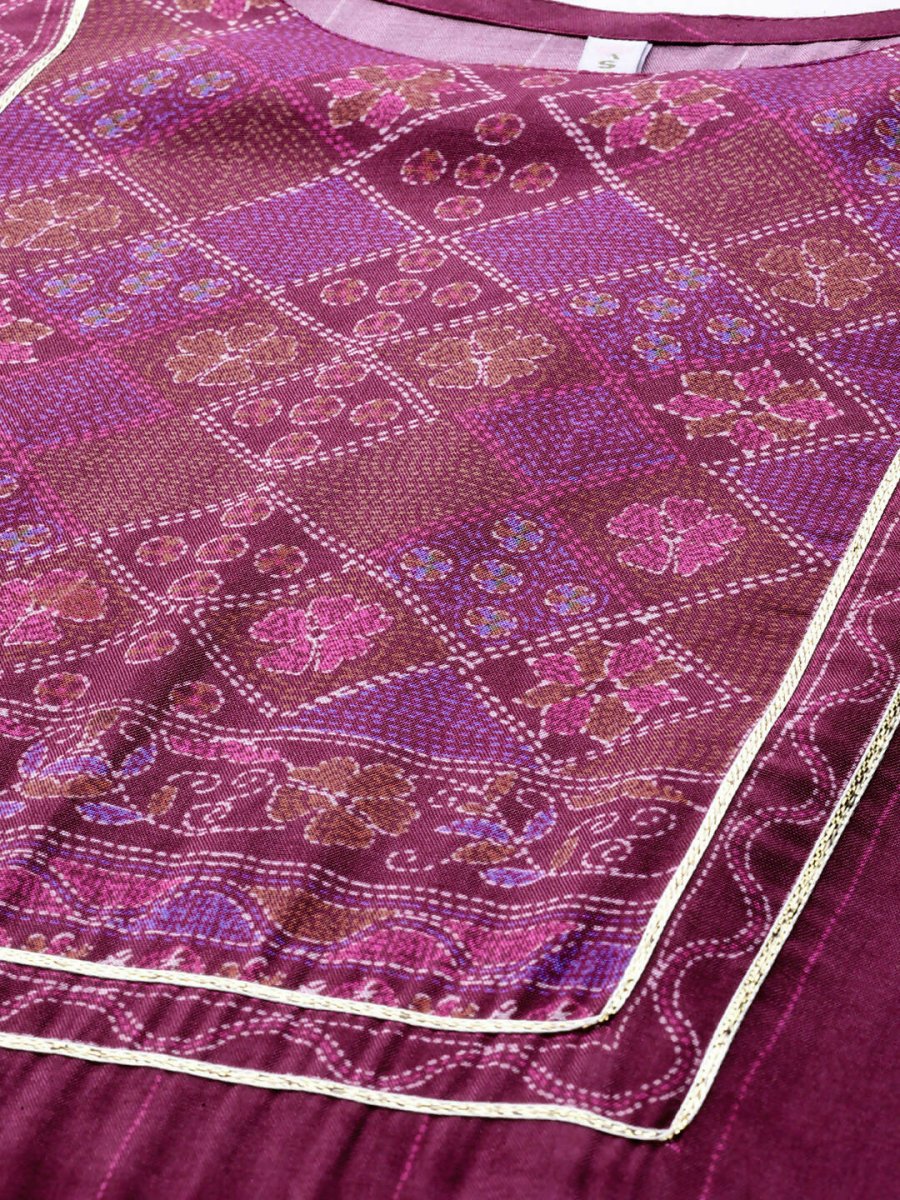 Ahalyaa Women's Traditional wear Kurta - Purple - Distacart