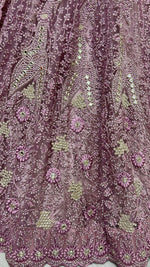 Thumbnail for Jyoti Fashion Women's Pyazi Bridal Net Fancy Dori, Multi Thread, Hand Mirror and Diamond Work Wedding Lehenga Choli - Distacart