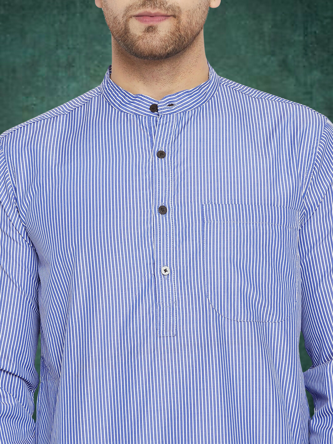 Even Apparels Men's Pure Cotton Blue Striped Kurta - Distacart
