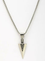 Thumbnail for NVR Men's Arrow Shaped Silver Plated Pendant with Chain - Distacart