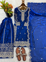 Thumbnail for Teeya Creation Womens New Trendy Embroidery Coding And Sequence Work Kurta Set - Dista