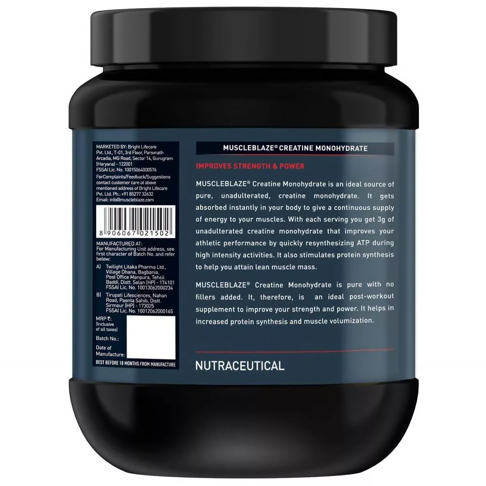 MuscleBlaze Creatine Monohydrate Unflavored