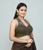 Thumbnail for Joban Fashion Women's Dark Green Embroidered Stitched Blouse