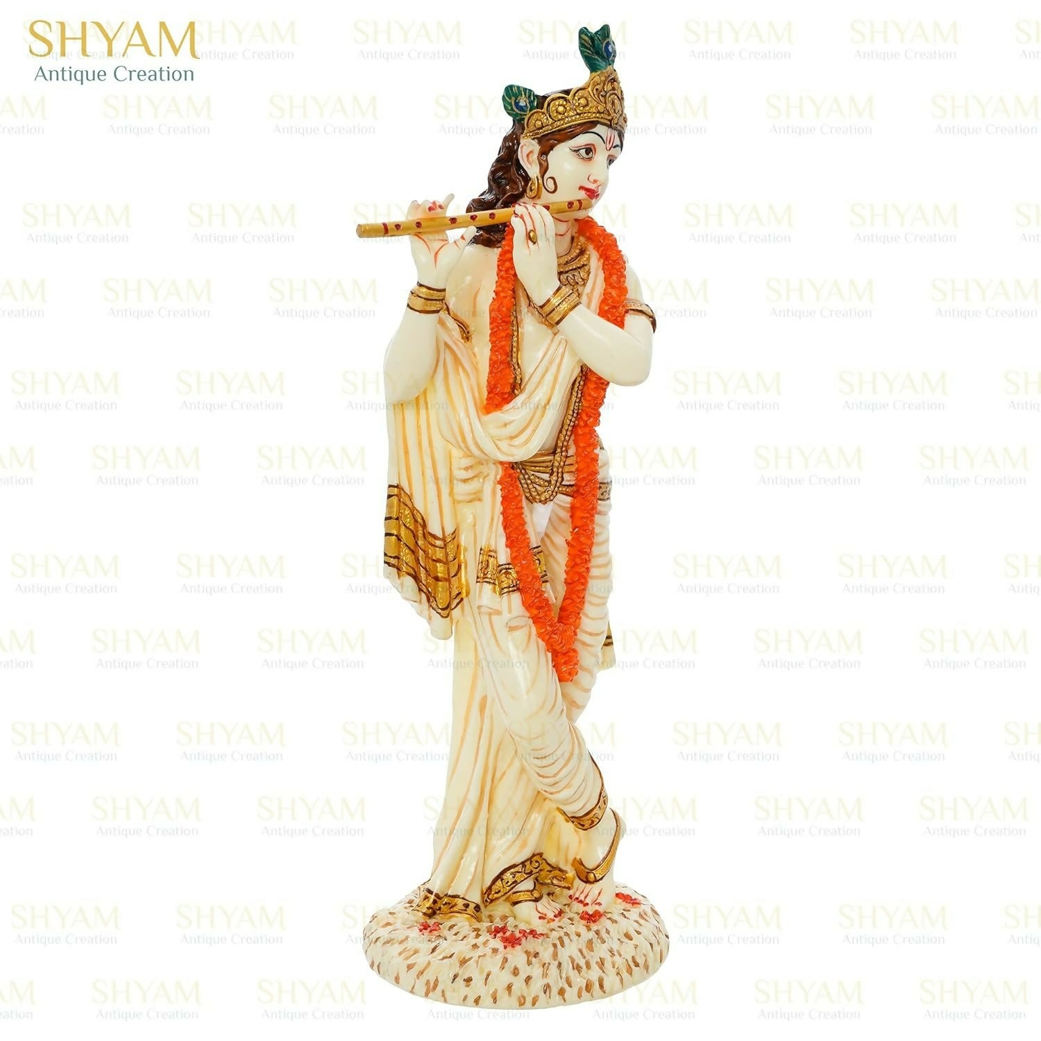 Shyam Antique Creation Lord shri Krishna Playing Flute Standing kanha Idol - Distacart