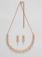 Thumbnail for NVR Women's Gold-Plated American Diamond Studded Handcrafted Jewellery Set - Distacart