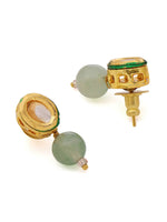 Thumbnail for Ruby Raang Green Aventurine & Kundan Necklace with Studs