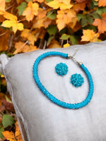 Thumbnail for Inhanns Noor-E-Jalwa – Handmade Crystal Bead Necklace / Necklace With Earrings -Adjustable - Sky Blue - Distacart