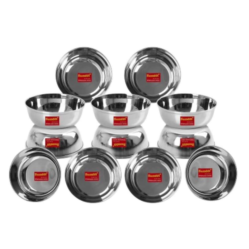 Sumeet Stainless Steel Heavy Gauge Bowl Wati Set - 200 ml - Dista