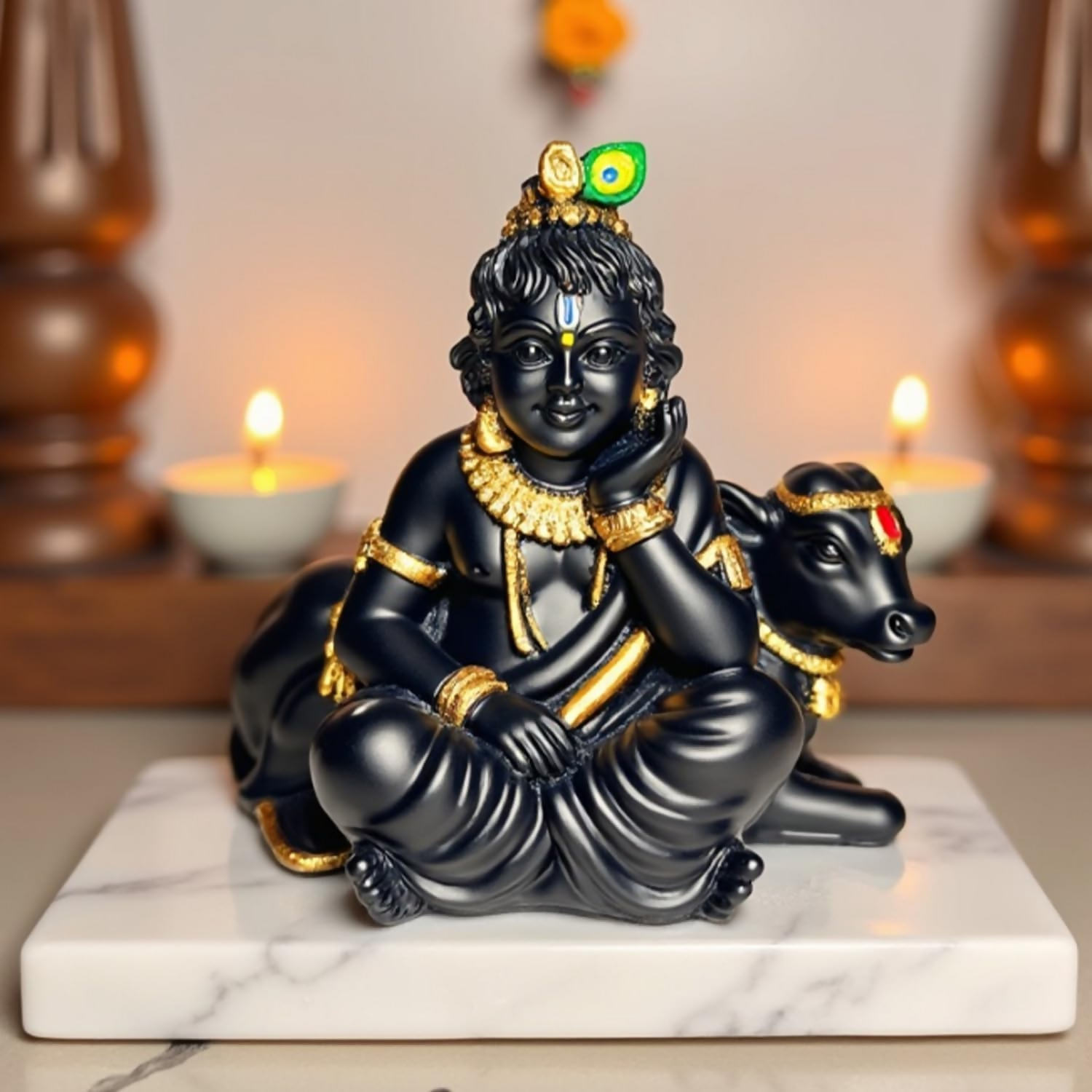 Kanha Ji with Cow - Dista