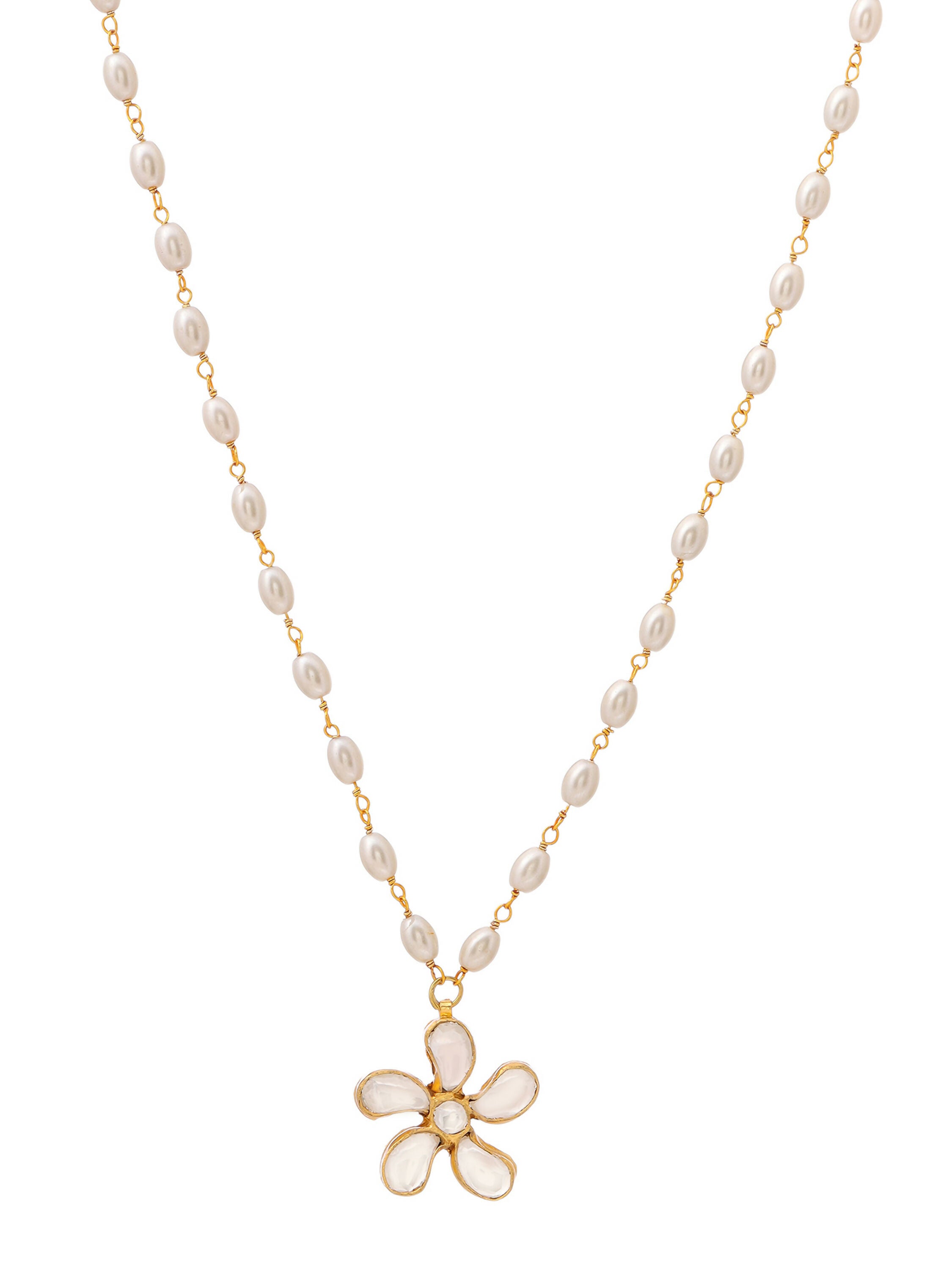 Ruby Raang Gold Flower Kundan Necklace