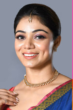Thumbnail for Joban Fashion Women Golden White Polki Necklace Set With Earrings - Distacart