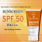 Thumbnail for Globus Remedies Morfair Sunscreen SPF 50 PA+++ with Sunflower & Saffron For Reduces Sunspots & Pigmentation
