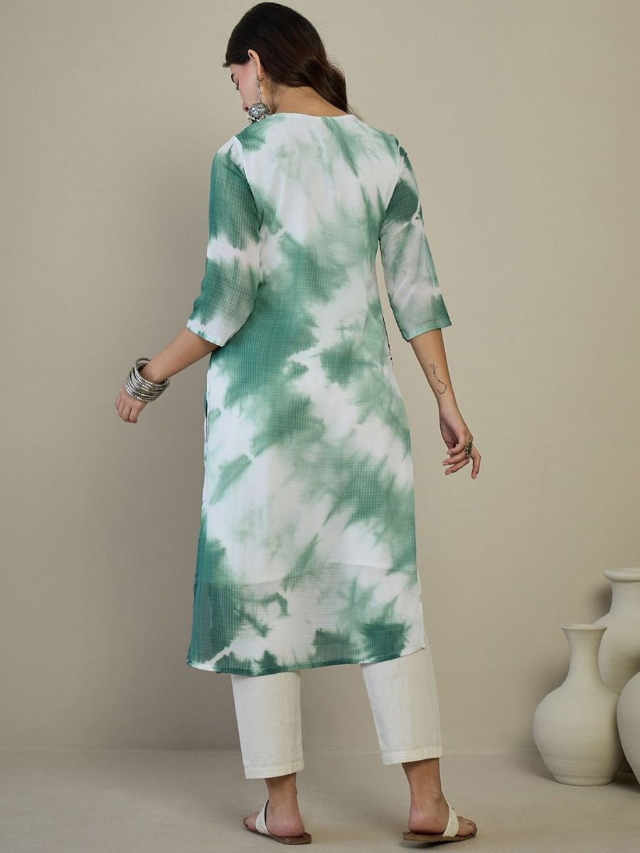 Anouk White Floral Embroidered Straight Kurta
