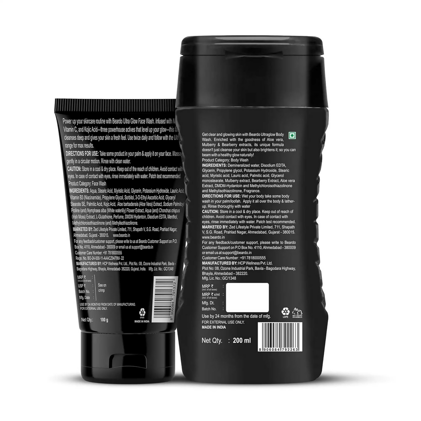 Beardo Ultra Glow Bodywash & Facewash Duo Kit Hydrated and Refreshing Skin - Distacart