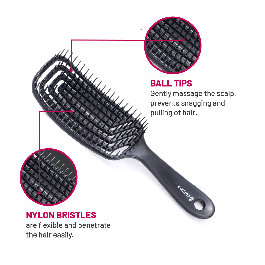 MiDazzle Hair Brush (Black 3D) MIHB0015 - Distacart