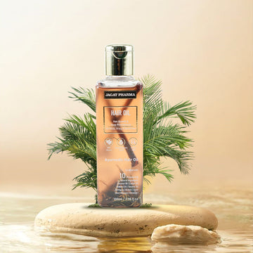 Jagat Pharma Hair Oil for Dense, Strong & Smooth Hair | Infused With 10 Powerful Ayurvedic Herbs - Distacart