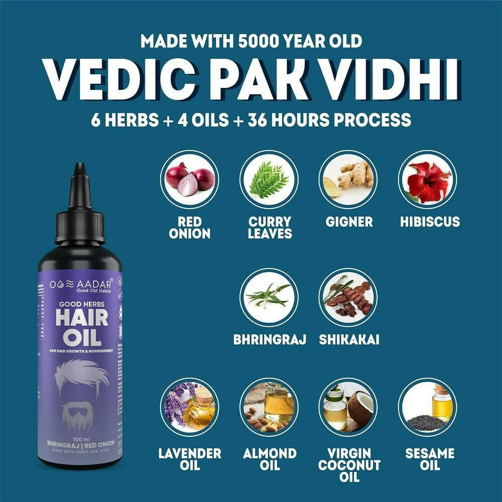 Aadar Good Herbs Hair Oil for Hair Fall & Damage Control - Distacart