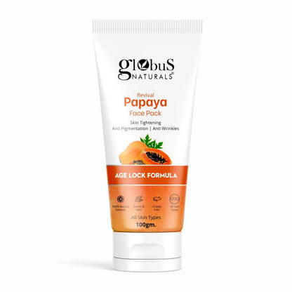 Globus Naturals Papaya Face Pack, For Tan Removal, Age Lock Formula - Distacart