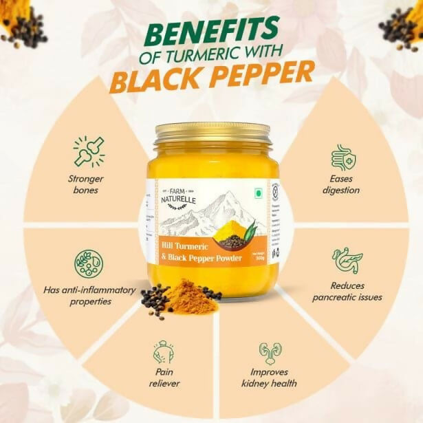 Farm Naturelle Mountain Turmeric Powder High Curcumin with Black Pepper