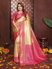 Aastha Fashion Cream Tissue Silk Woven Saree - Distacart