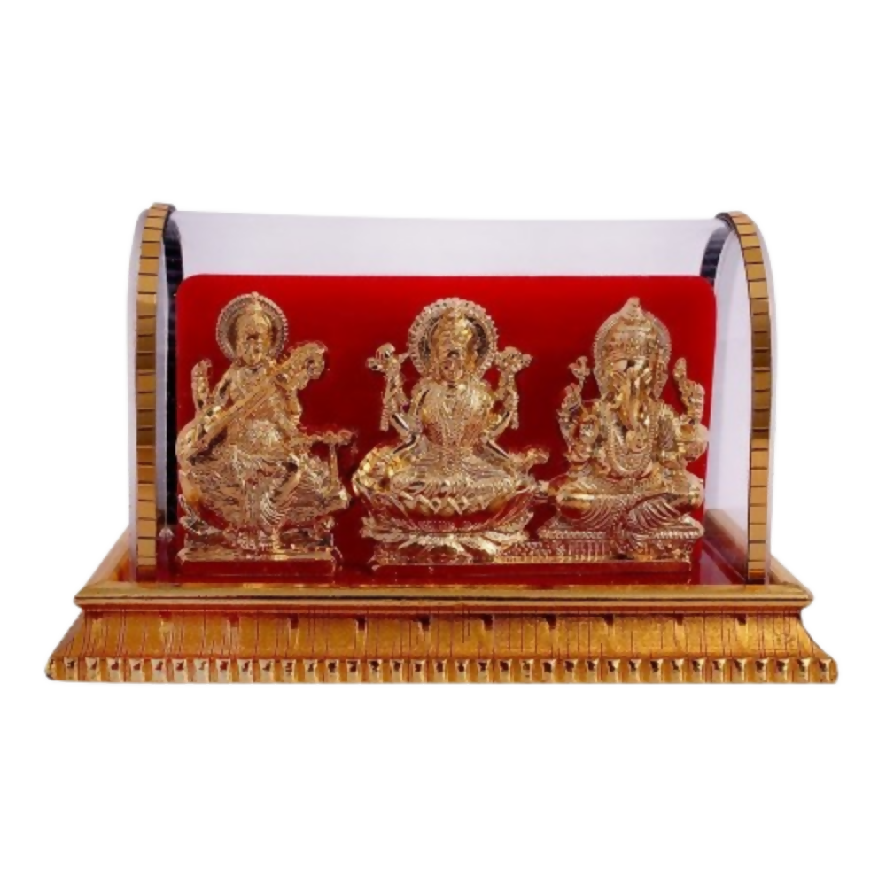 International Gift Metal Lord Ganesh and Maa Lakshmi, Sarswati Idol - Dista
