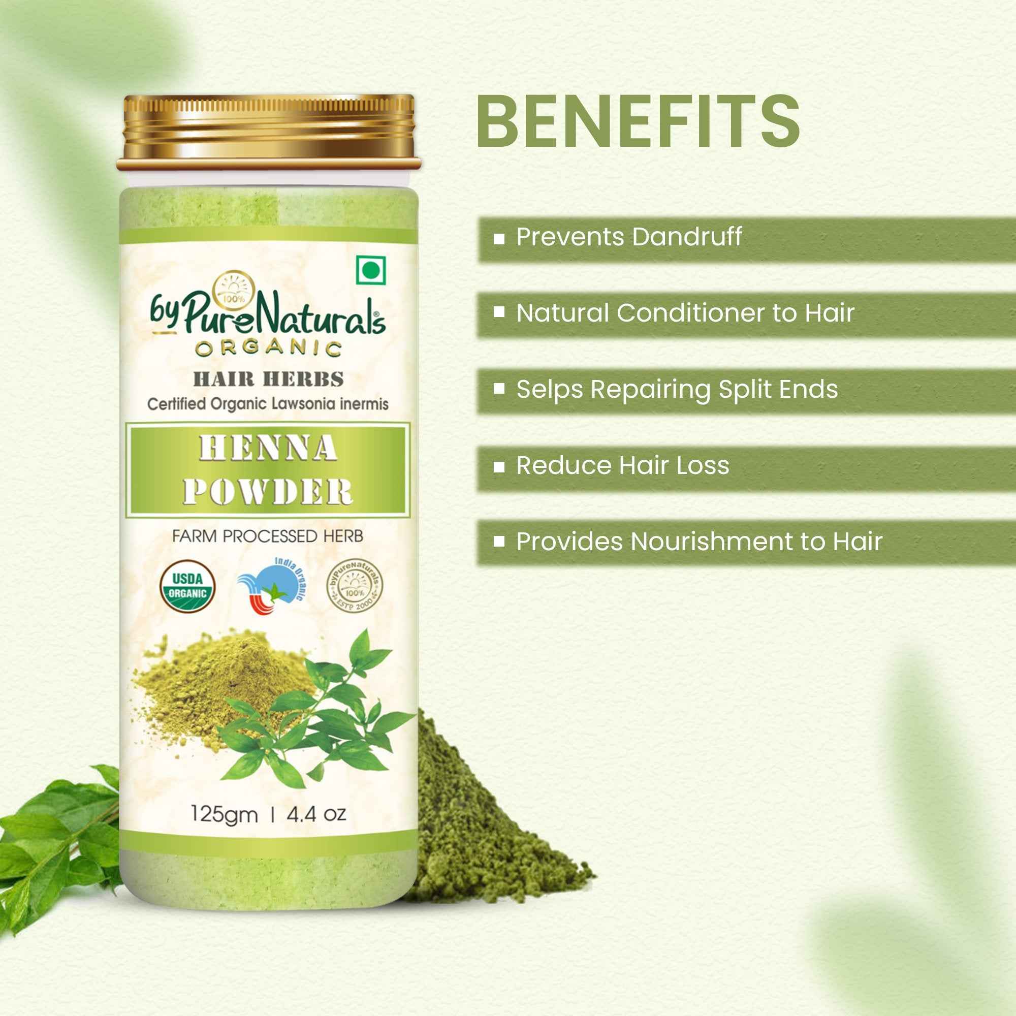 byPureNaturals Organic Henna Powder - Dista