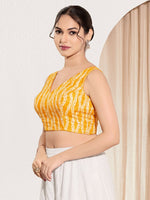 Thumbnail for Joban Fashion Yellow Viscose Rayon Padded Blouse With V Neck Sleeveless