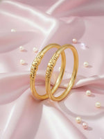 Thumbnail for NVR Women Set of 2 Gold Plated Traditional Kada Bangle - Distacart