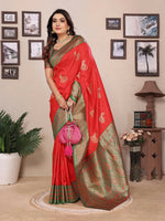 Thumbnail for Joban Fashion Banarasi Red Small Butti Soft Silk Saree