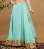 Thumbnail for Joban Fashion Turquoise Georgette Lehenga Set