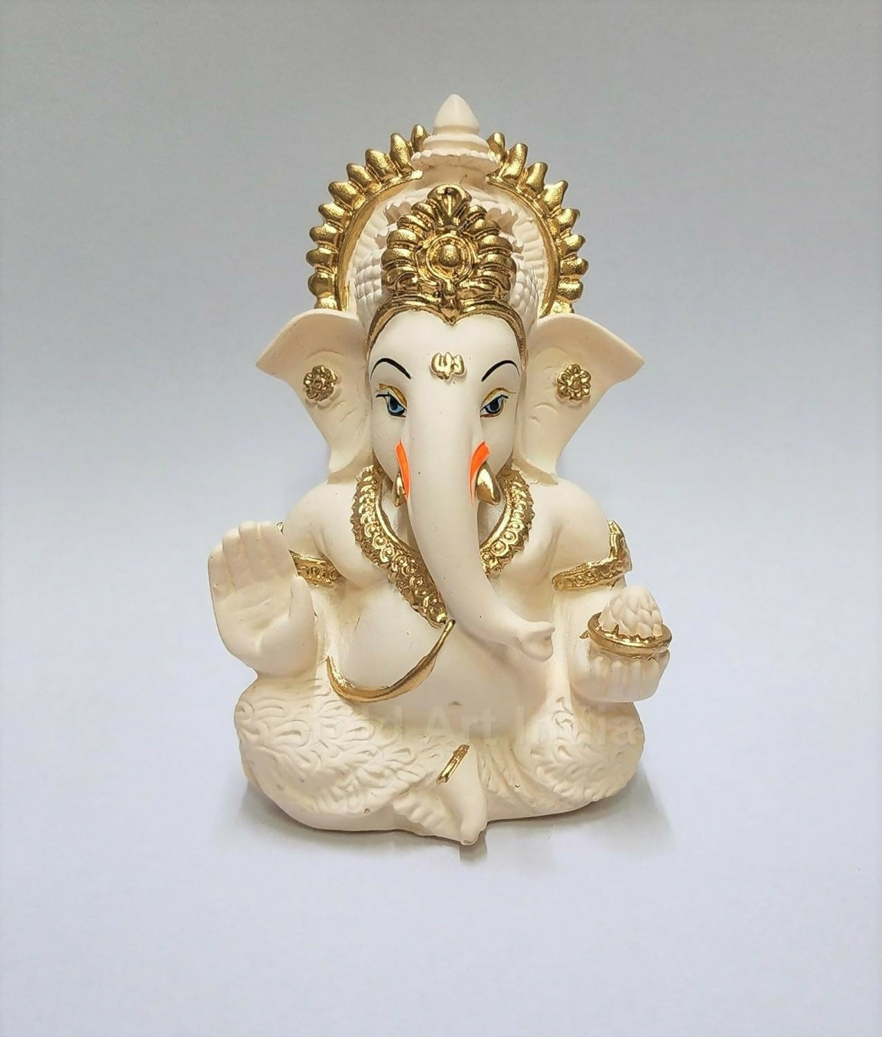 Gold Art India Peach Ivory Finish Ganesha Idol - Distacart