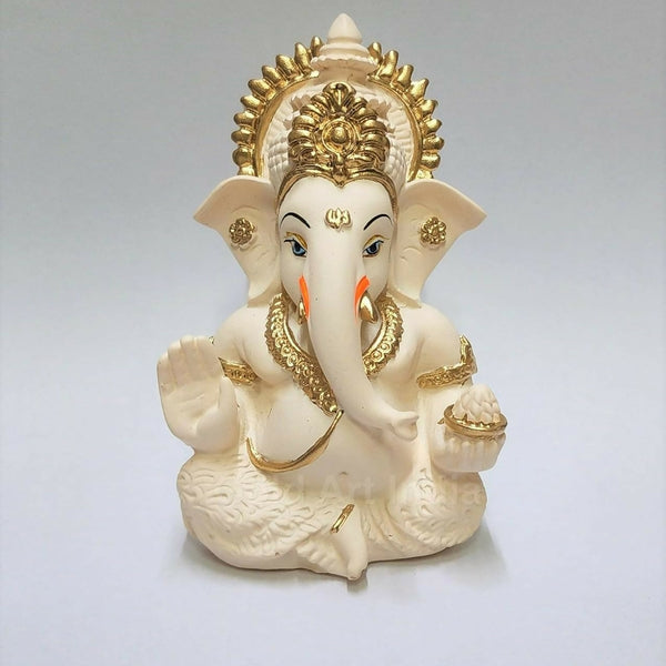 Gold Art India Peach Ivory Finish Ganesha Idol - Distacart