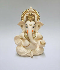 Thumbnail for Gold Art India Peach Ivory Finish Ganesha Idol - Distacart