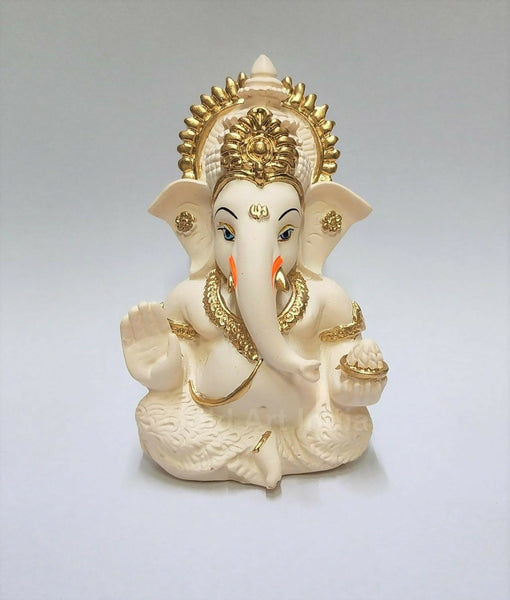 Gold Art India Peach Ivory Finish Ganesha Idol - Distacart