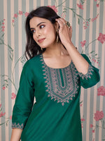 Thumbnail for Ode by House of Pataudi Women Embroidered Straight Kurta - Distacart
