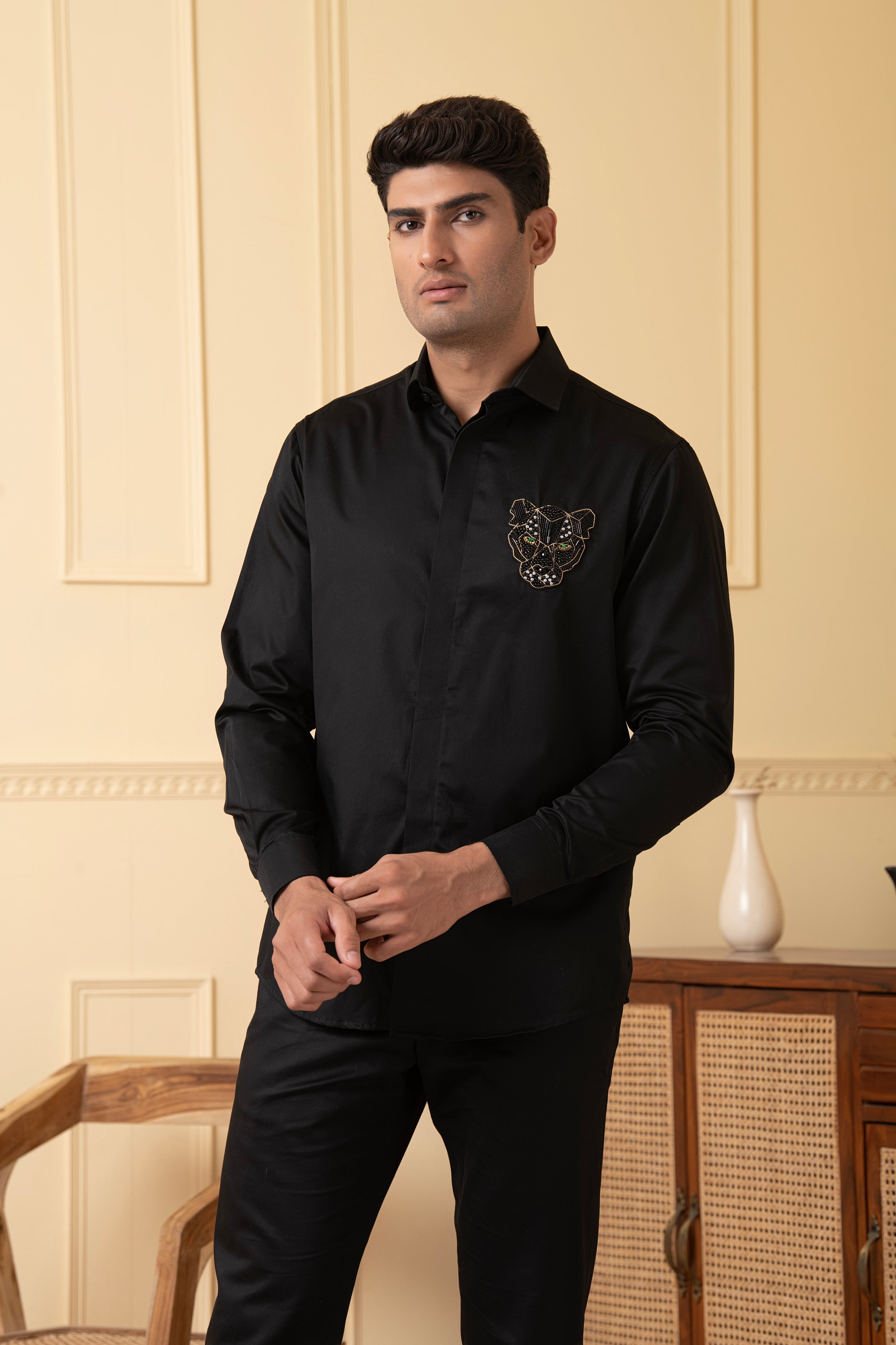 Panther Embroidery Shirt by Hilo Design
