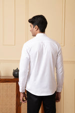 Thumbnail for White Shirt With Grey And Black Horizontal Strip by Hilo Design