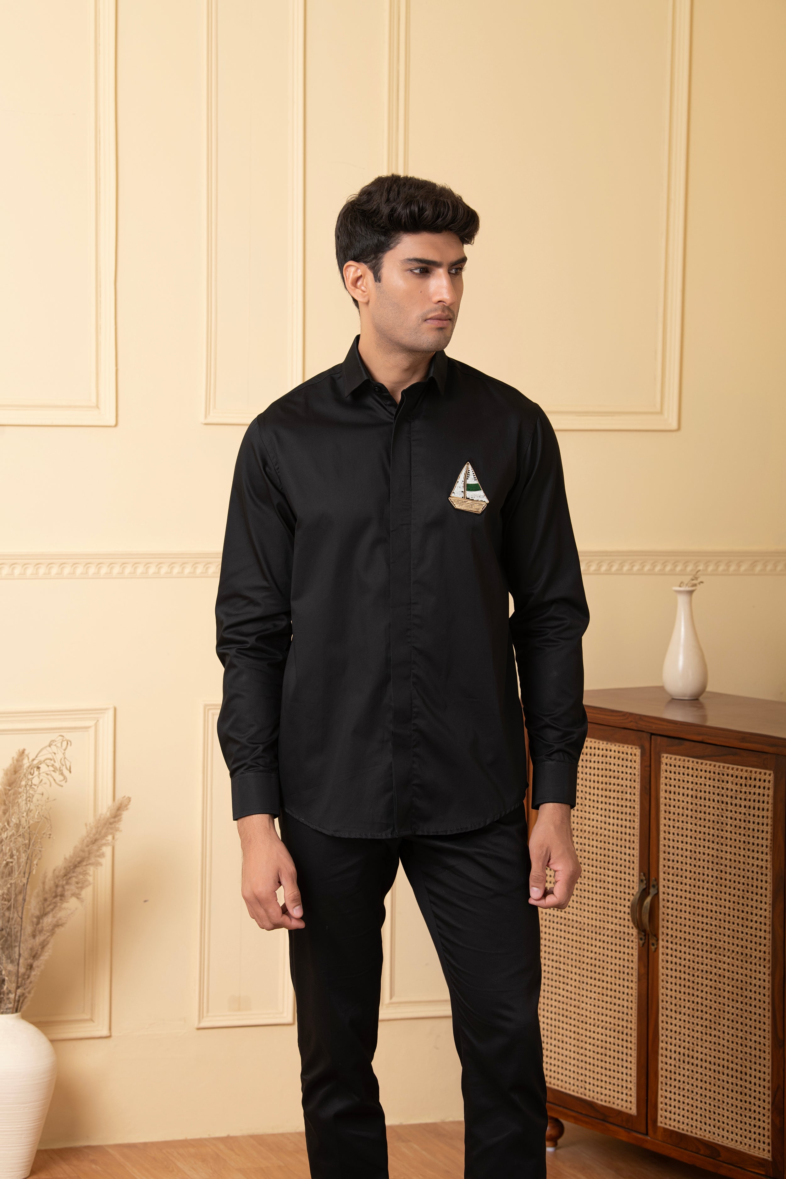 Boat Embroidery Shirt by Hilo Design - Distacart