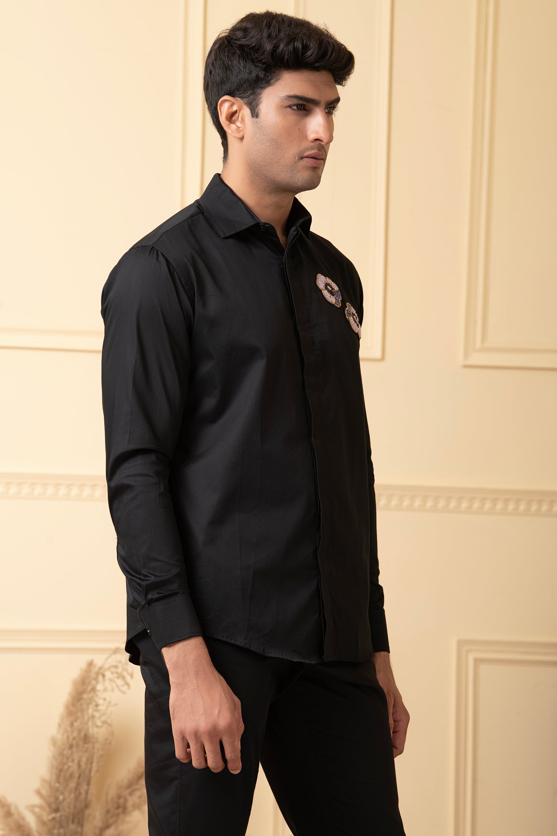 Flower Buds Embroidery Shirt by Hilo Design - Distacart